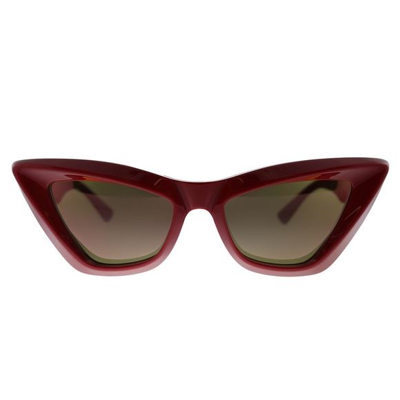 New Bottega Veneta BV 1101S 005 Red Plastic Cat-Eye Sunglasses Red Mirror Lens - Picture 2 of 3